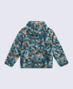 Matteo Kids Printed Borg Hooded Fleece - Dark Green
