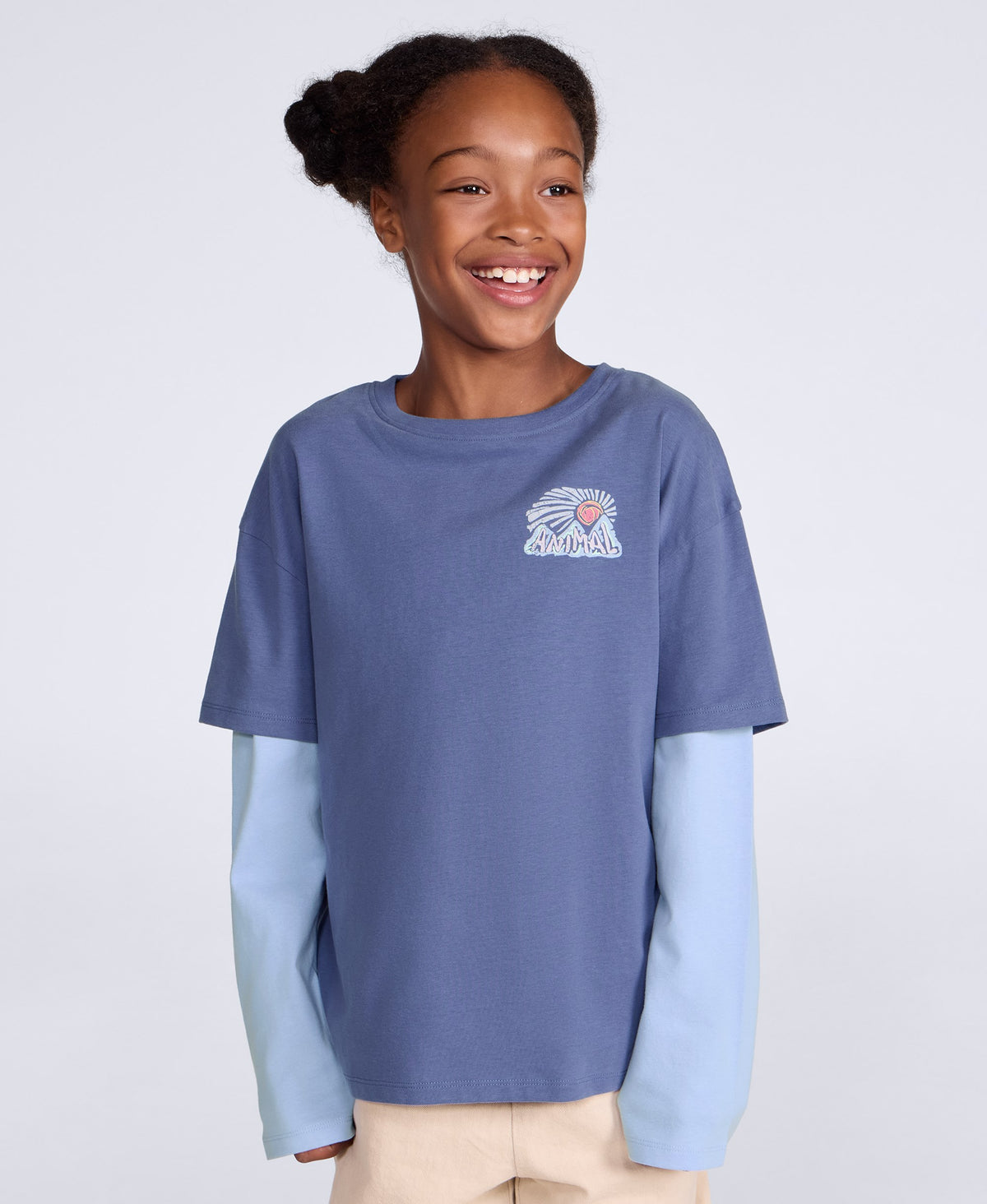Ria Kids Double Sleeve T-Shirt - Purple