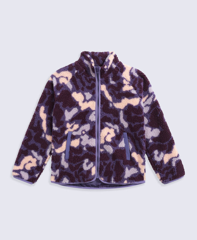 Sophie Kids Curve Hem Full Zip Fleece - Dark Purple