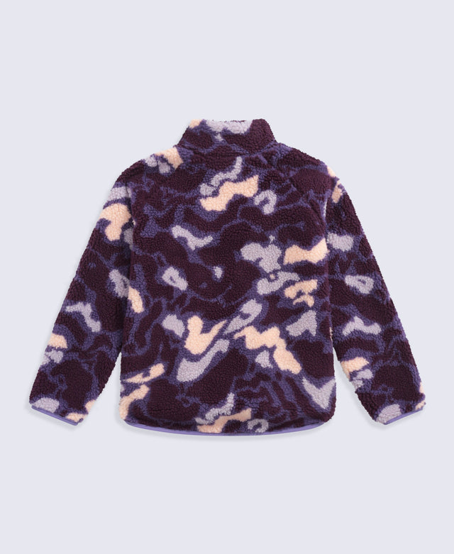 Sophie Kids Curve Hem Full Zip Fleece - Dark Purple