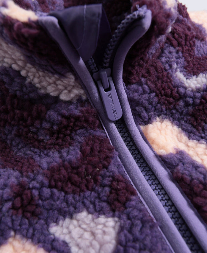 Sophie Kids Curve Hem Full Zip Fleece - Dark Purple