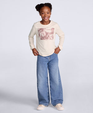 Harper Kids Long Sleeve Graphic T-Shirt - Off White