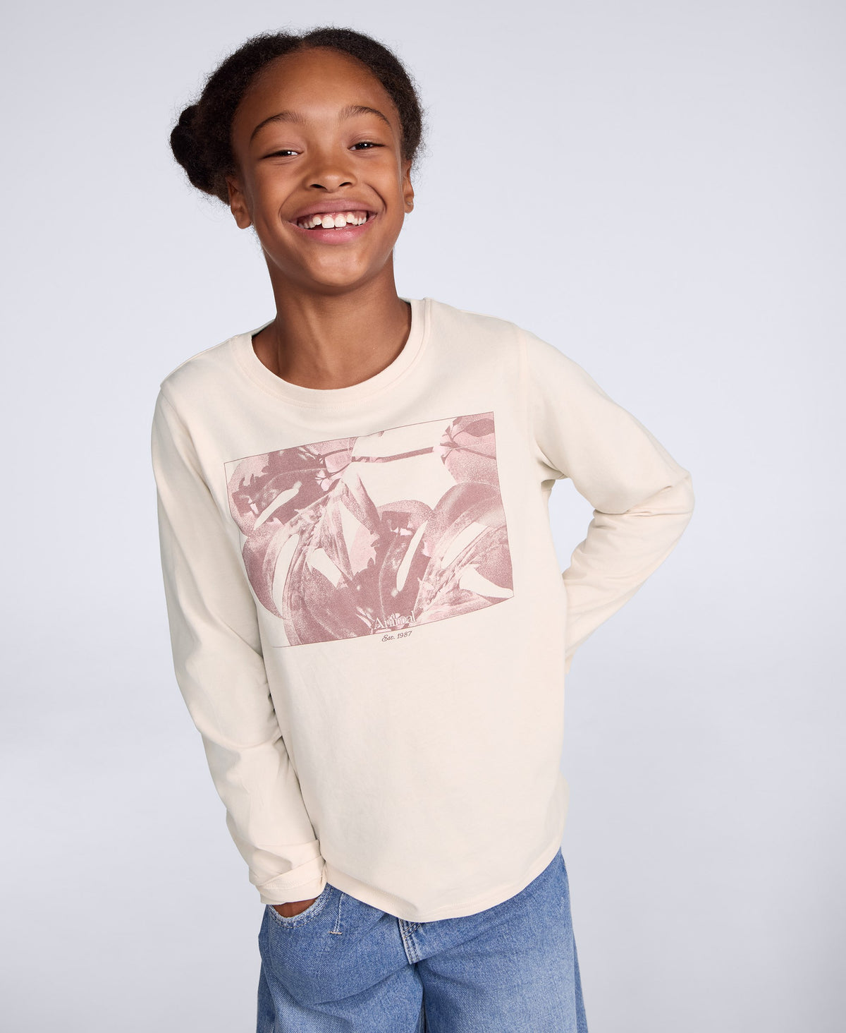 Harper Kids Long Sleeve Graphic T-Shirt - Off White