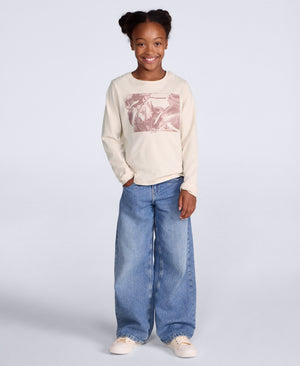 Harper Kids Long Sleeve Graphic T-Shirt - Off White