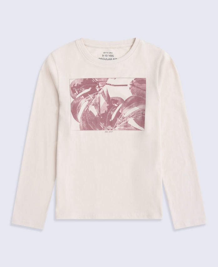 Harper Kids Long Sleeve Graphic T-Shirt - Off White