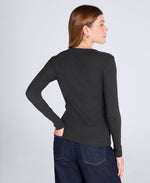 Evo Rib Womens Crew Long Sleeve Top - Black