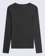 Evo Rib Womens Crew Long Sleeve Top - Black