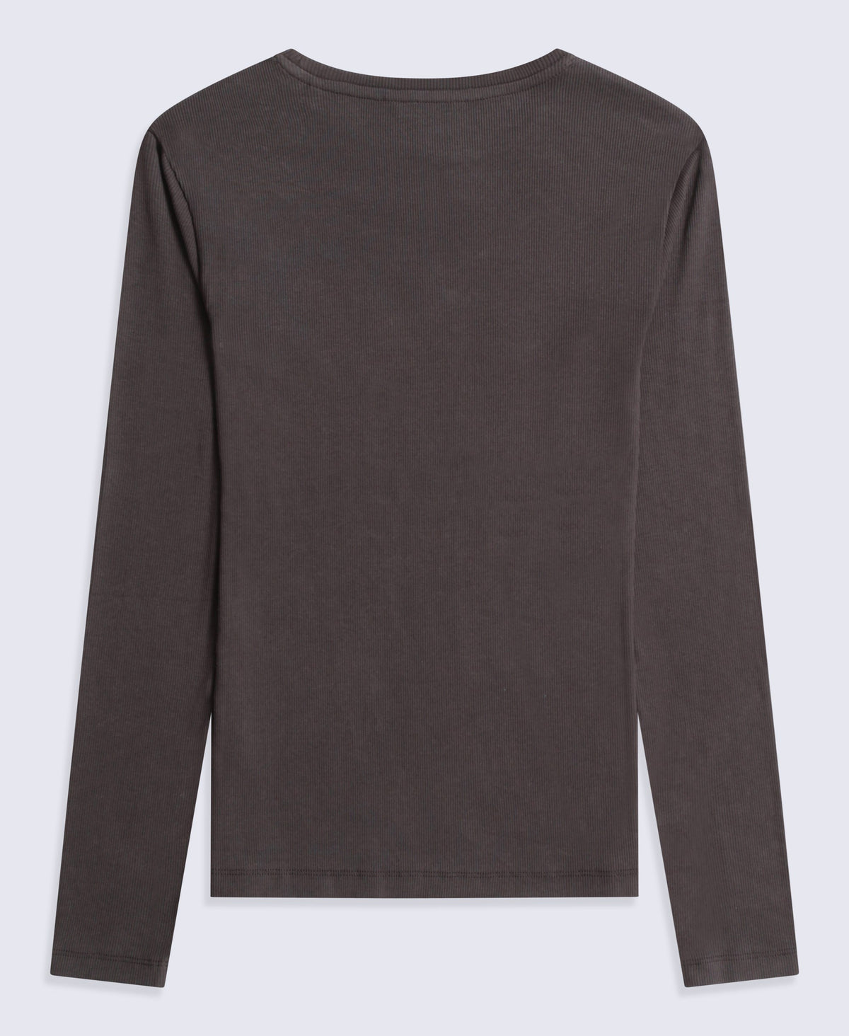 Evo Rib Womens Crew Long Sleeve Top - Dark Brown