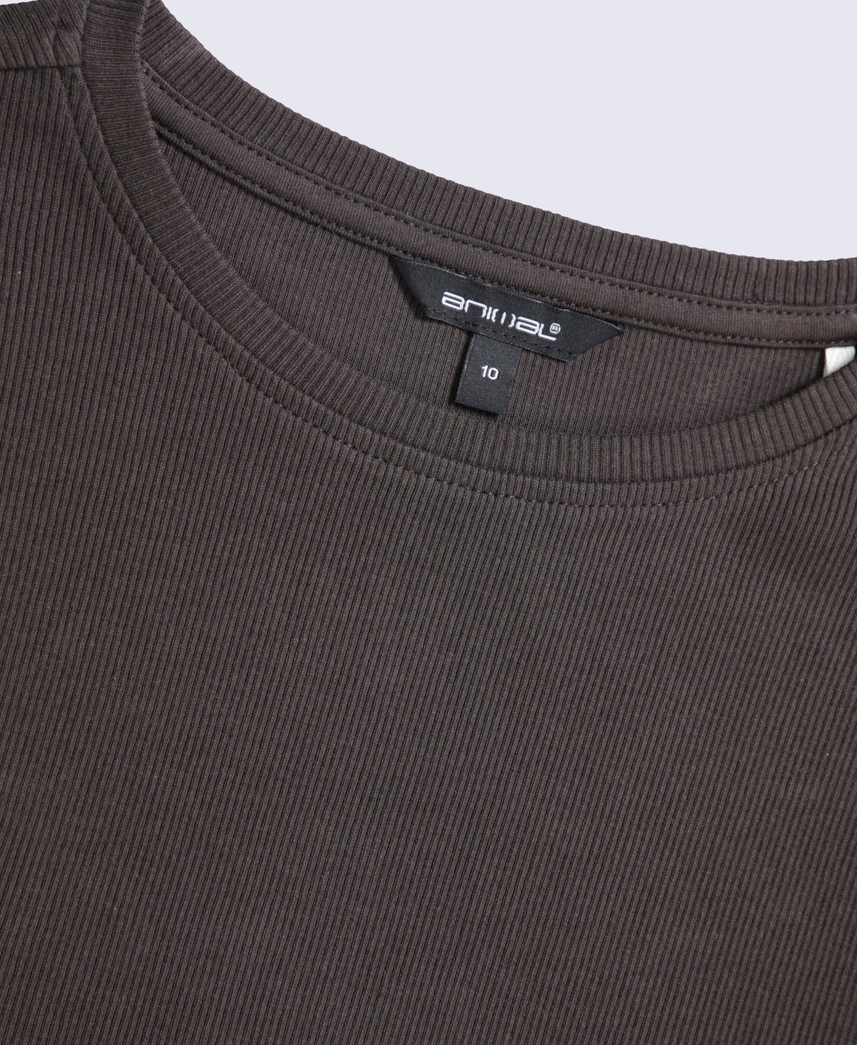 Evo Rib Womens Crew Long Sleeve Top - Dark Brown