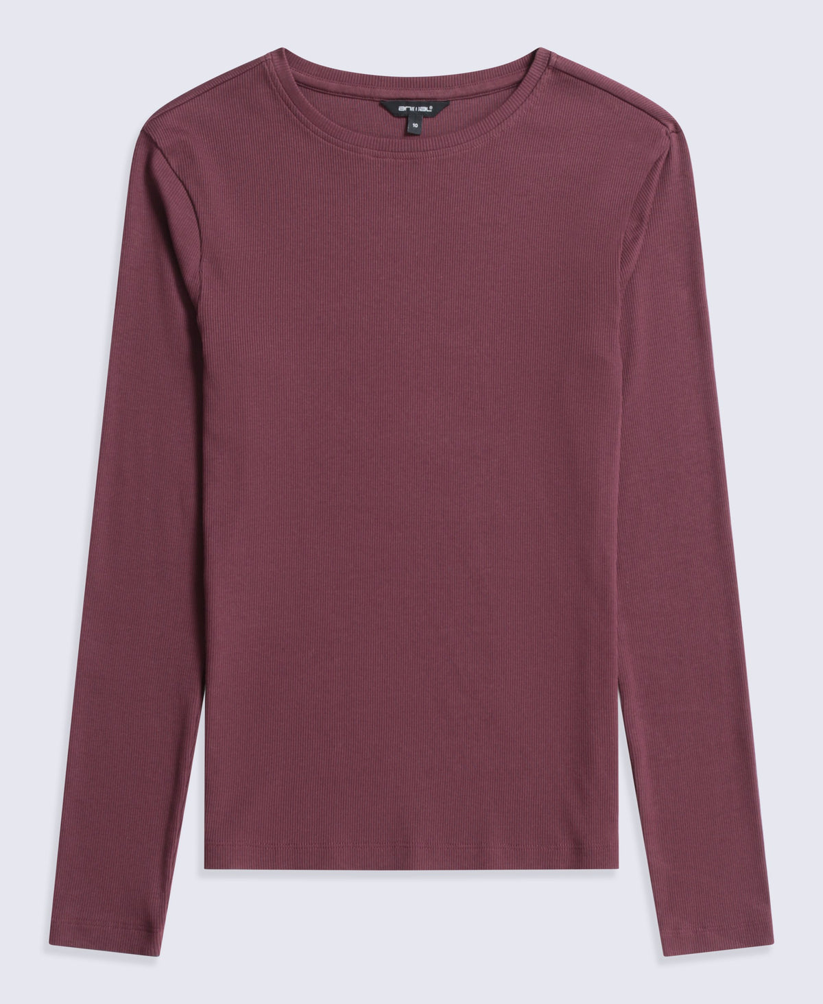 Evo Rib Womens Crew Long Sleeve Top - Dark Burgundy