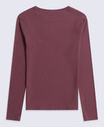 Evo Rib Womens Crew Long Sleeve Top - Dark Burgundy