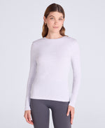Evo Rib Womens Crew Long Sleeve Top - Grey