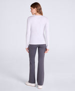 Evo Rib Womens Crew Long Sleeve Top - Grey