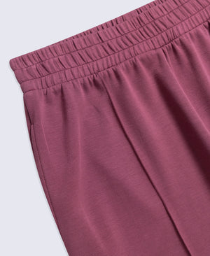 Womens Travel Scuba Straight Leg Joggers - Burgundy