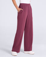 Womens Travel Scuba Straight Leg Joggers - Burgundy