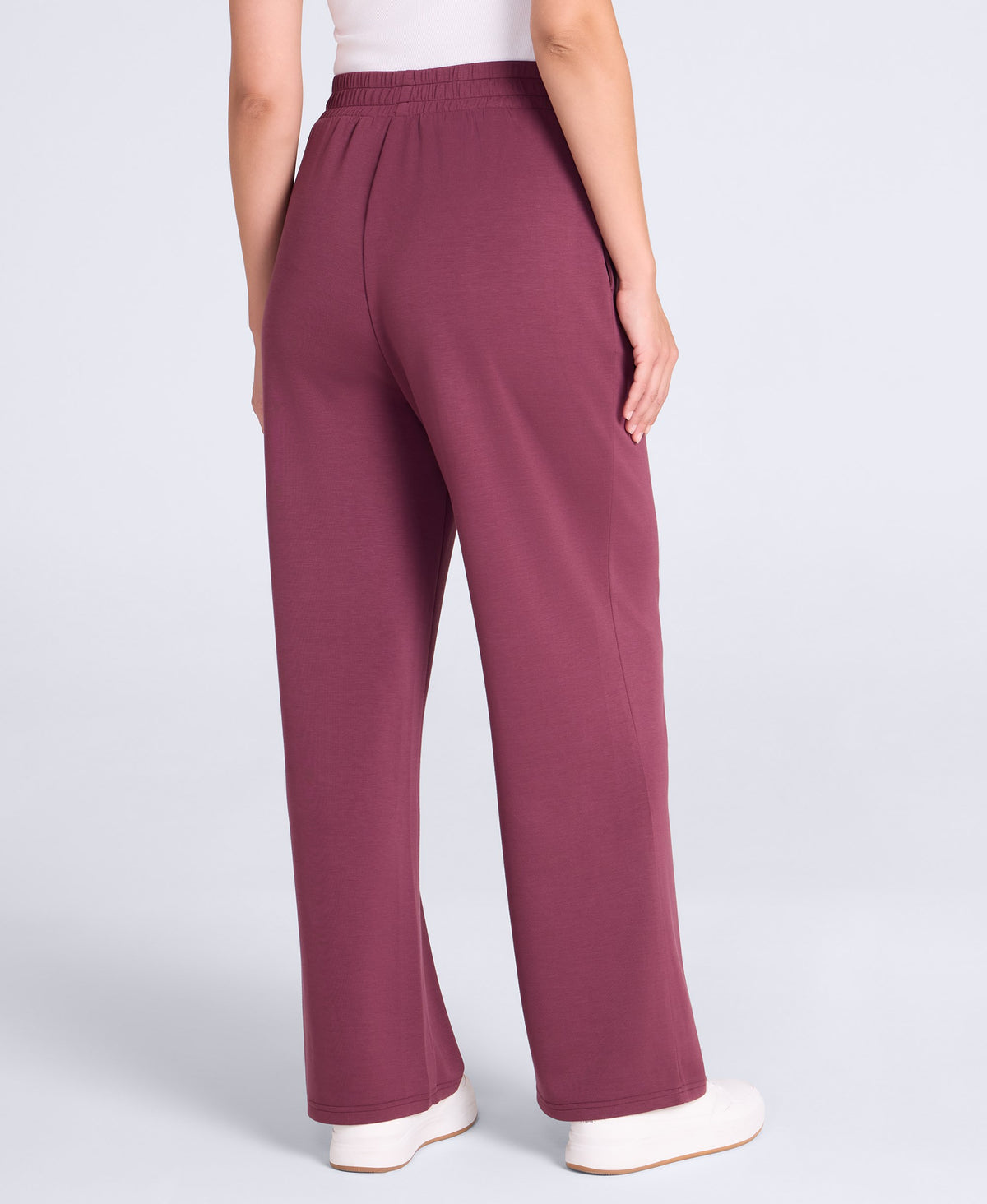 Womens Travel Scuba Straight Leg Joggers - Burgundy