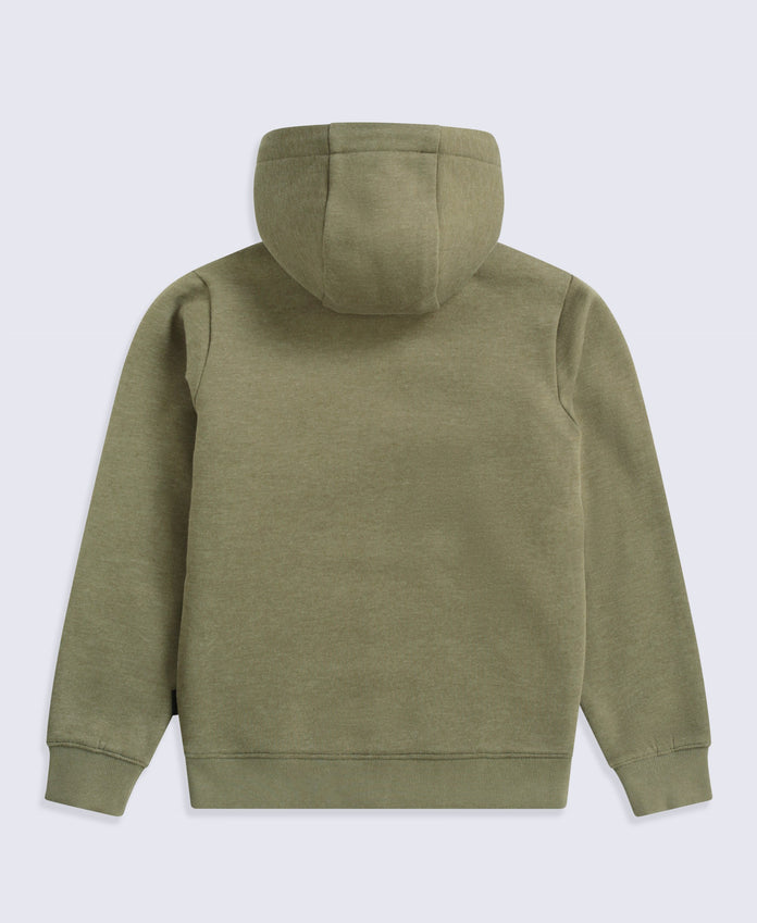 Samuel Fur Lined Kids Full Zip Hoodie - Khaki