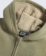 Samuel Fur Lined Kids Full Zip Hoodie - Khaki