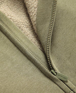 Samuel Fur Lined Kids Full Zip Hoodie - Khaki