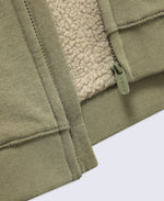 Samuel Fur Lined Kids Full Zip Hoodie - Khaki