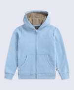 Zuri Fur Lined Kids Full Zip Hoodie - Blue