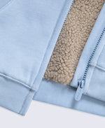 Zuri Fur Lined Kids Full Zip Hoodie - Blue