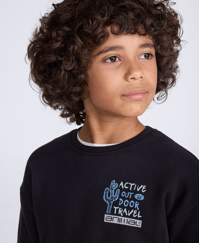 Jonah Kids Graphic Sweatshirt - Black