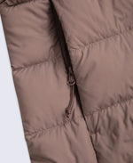 Womens Lightweight Down Long Packable Jacket - Brown