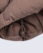 Womens Lightweight Down Long Packable Jacket - Brown