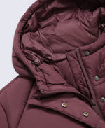 Cindy Womens Long Padded Coat - Burgundy