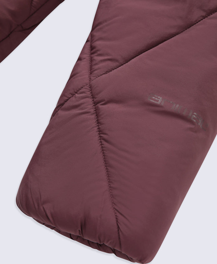 Cindy Womens Long Padded Coat - Burgundy