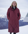 Cindy Womens Long Padded Coat - Burgundy