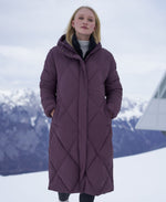 Cindy Womens Long Padded Coat - Burgundy