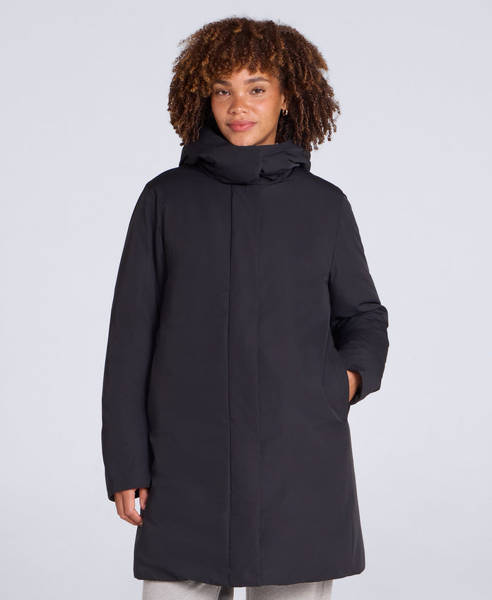Maria Womens Mid Length Down Jacket - Black