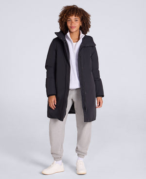 Maria Womens Mid Length Down Jacket - Black