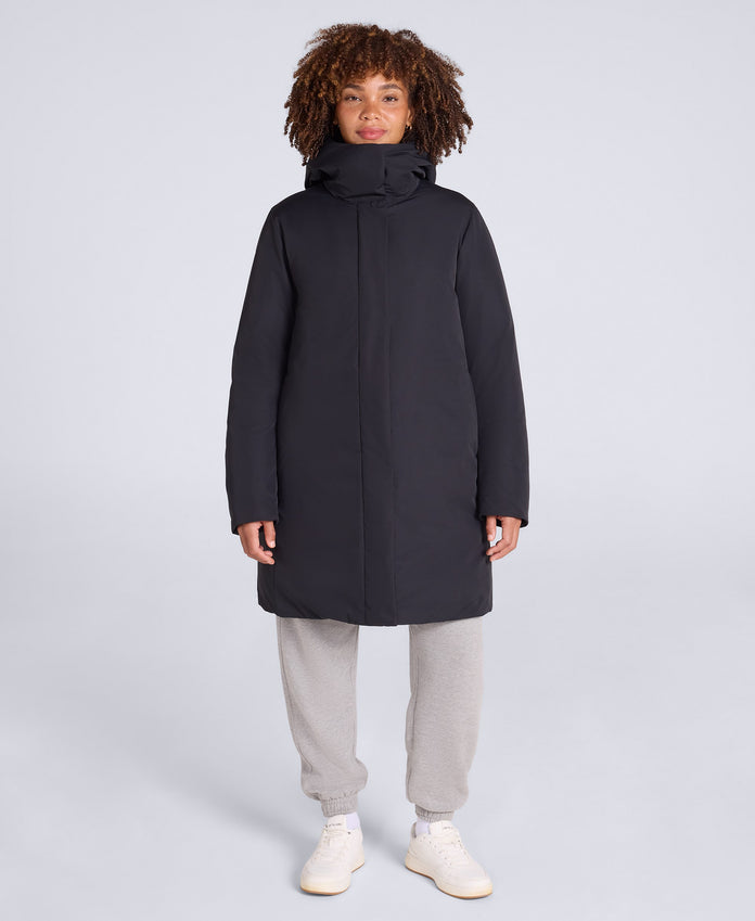 Maria Womens Mid Length Down Jacket - Black