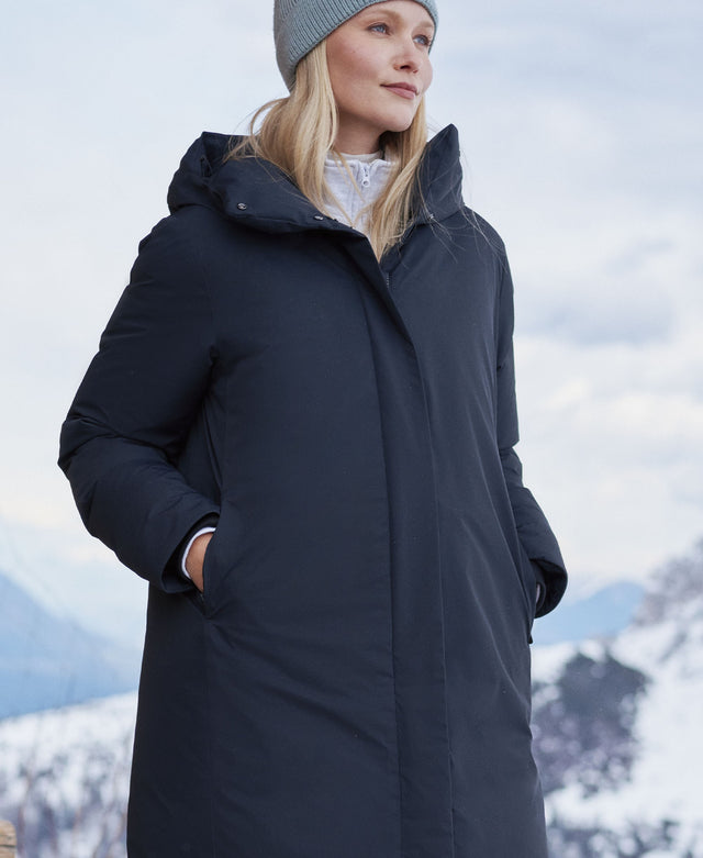 Maria Womens Mid Length Down Jacket - Black