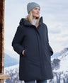 Maria Womens Mid Length Down Jacket - Black