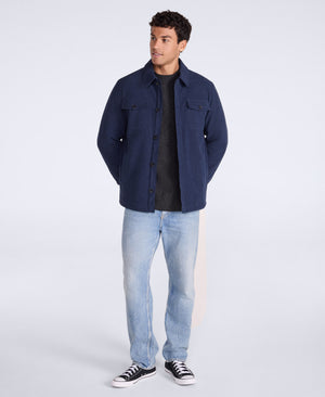 Timber Mens Cord Fleece Lined Shirt - Navy