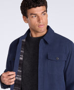Timber Mens Cord Fleece Lined Shirt - Navy