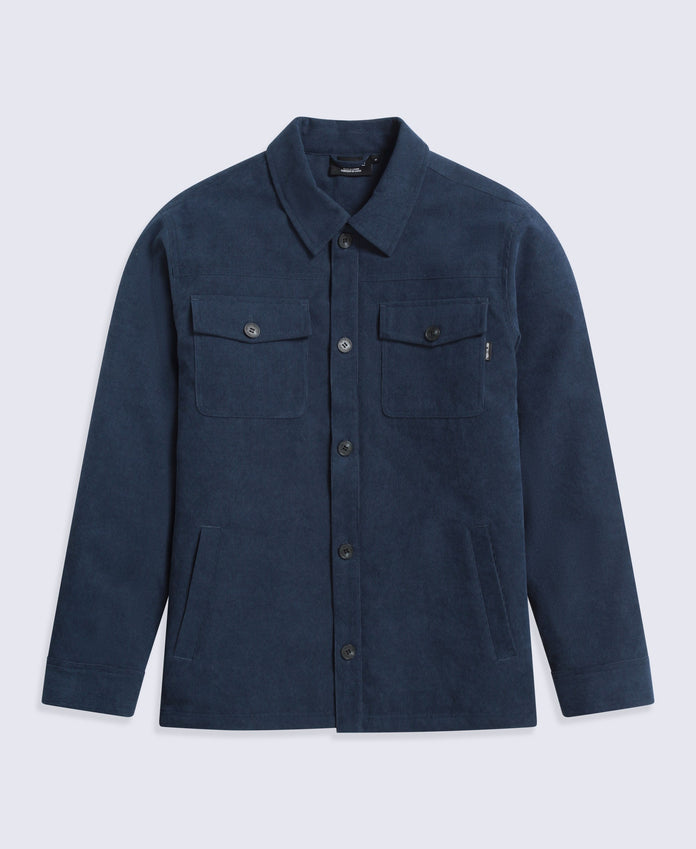 Timber Mens Cord Fleece Lined Shirt - Navy