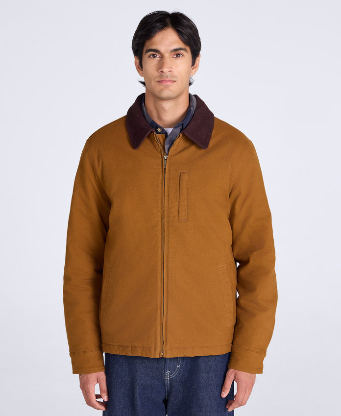 Baxter Mens Cord Collar Overshirt - Beige