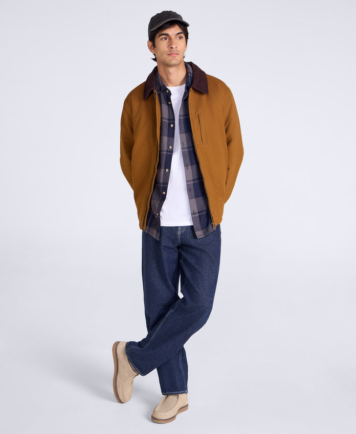 Baxter Mens Cord Collar Overshirt - Beige