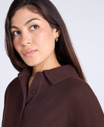 Hayleigh Waffle Long Sleeve Top - Brown