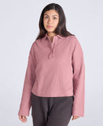 Hayleigh Waffle Long Sleeve Top - Pink