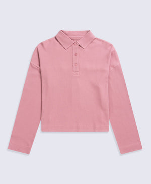 Hayleigh Waffle Long Sleeve Top - Pink