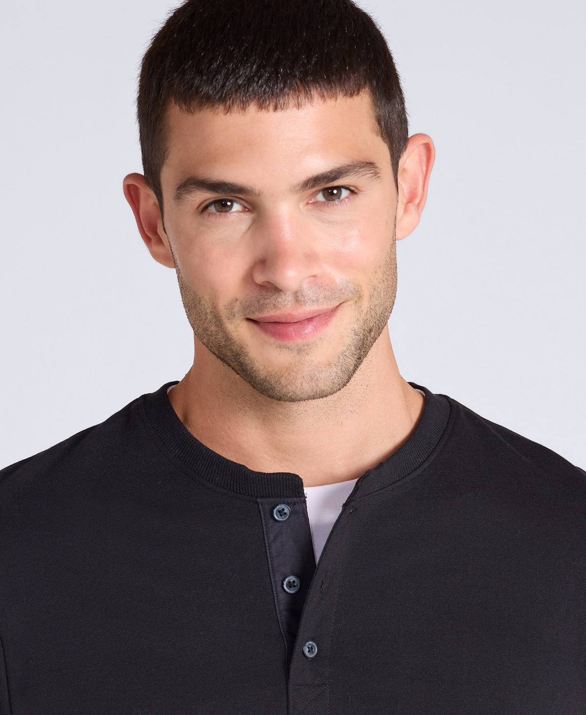 Noah Mens Supersoft Henley T Shirt - Black