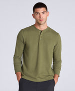 Noah Mens Supersoft Henley T Shirt - Khaki