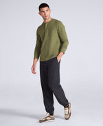Noah Mens Supersoft Henley T Shirt - Khaki