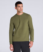 Noah Mens Supersoft Henley T Shirt - Khaki